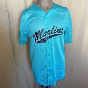 VTG LOGO ATHLETIC Vintage Florida Marlins Jersey Men's XL Teal‎ MLB Miami 1999